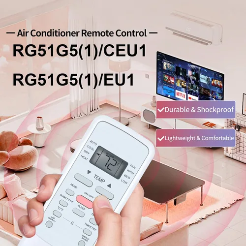 Miniatura 2 de RG51G5(1)/CEU1 RG51G5(1)/EU1 Nuevo control remoto de CA de repuesto para Midea, Black+Decker, Senville, Cooper & Hunter Aire acondicionado