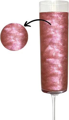 Miniatura 5 de Sip and Shimmer - Purpurina Comestible para Bebidas Oro Rosa para Cócteles, Vino, Champán, Cócteles sin Alcohol - Destellos para Cócteles - Grado