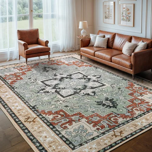Miniatura 85 de Lofus 8x10 Alfombras de área para sala de estar, alfombra de área lavable, alfombras para dormitorio, cocina, alfombra vintage boho, alfombra suave