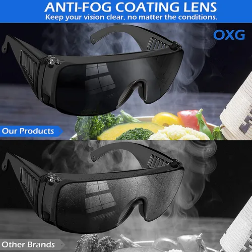 Miniatura 2 de OXG Anteojos de seguridad antivaho sobre anteojos, ANSI Z87.1, gafas de seguridad para hombres y mujeres