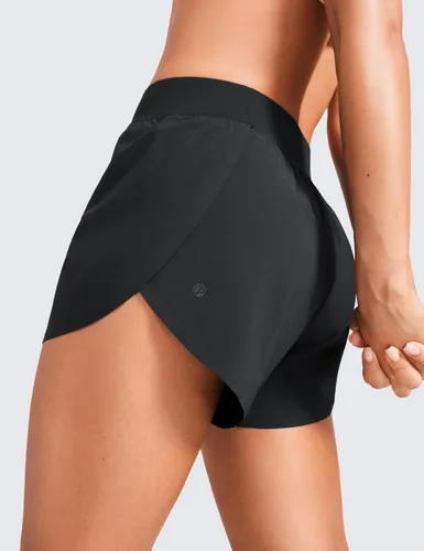 Miniatura 2 de CRZ YOGA - Pantalones cortos deportivos, de tiro medio, para mujer, ligeros, con abertura alta, forro, de secado rápido, para gimnasio