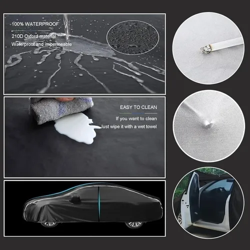 Miniatura 4 de Car Cover Compatible with Mazda Mazda2 Mazda3 Mazda5 Mazda6 All-Weather Protection Outdoor Car Cover Waterproof Windproof dust-Proof Anti-Snow Black