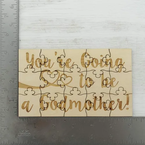 Miniatura 5 de You're Going to Be a Godmother - Rompecabezas de madera de tilo de 15 piezas, anuncio sorpresa de embarazo