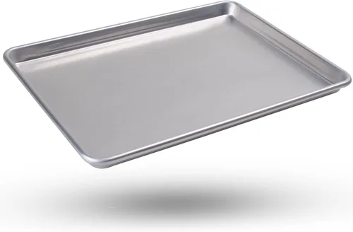 Miniatura 2 de Alpine Cuisine Bandeja de aluminio para hornear de media hoja de 18 pulgadas, bandeja para hornear galletas con borde