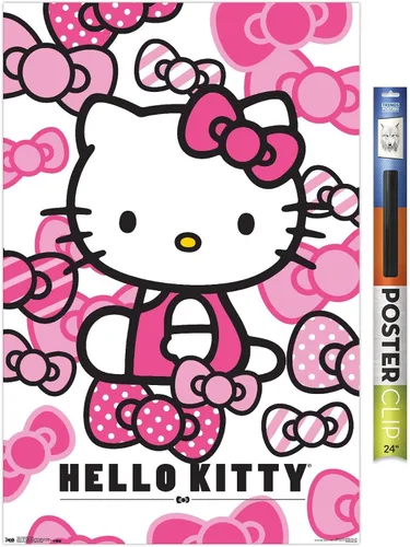 Miniatura 16 de Trends International Hello Kitty - Póster de pared con lazos, 14.725 x 22.375 pulgadas, versión enmarcada de madera de granero