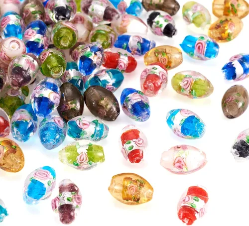 Miniatura 9 de Craftdady - Cuentas de vidrio soplado 2-2 colores mezclados
