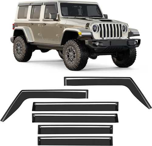 Miniatura 11 de Protectores de lluvia aptos para Dodge Ram 1500 2009-2024, Ram 2500 y 3500 2010-2025, deflectores de lluvia extragruesos para ventana, viseras