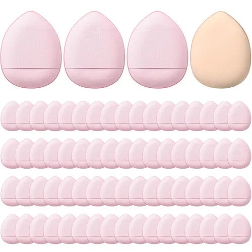 Miniatura 12 de Gerrii 72 piezas de mini soplo de polvo, esponja de maquillaje de dedos, esponja suave para maquillaje, maquillaje para base, polvo facial, ajuste