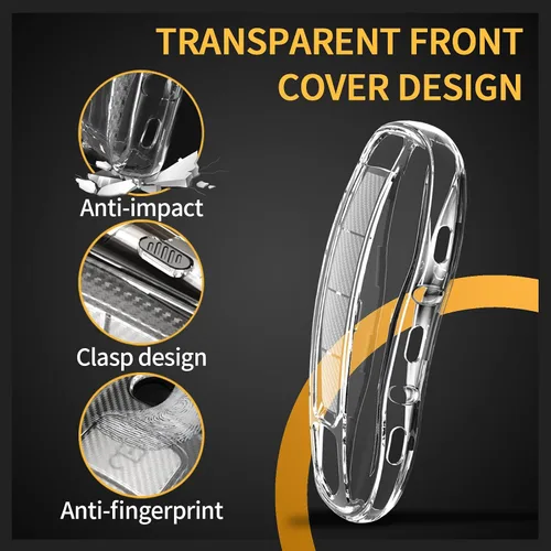 Miniatura 2 de Funda para llavero de TPU compatible con Porsche 911 Cayenne Panamera TAYCAN transparente textura de fibra de carbono de 3 y 4 botones