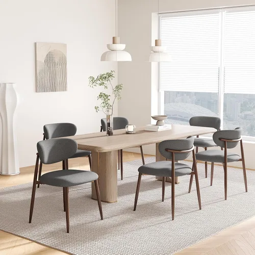 Miniatura 11 de MALOL Juego de 2 sillas de comedor, sillas de cocina con respaldo curvado con patas de metal y almohadillas antideslizantes, silla de comedor