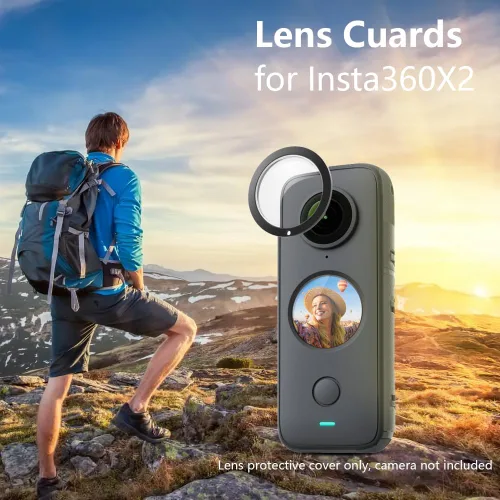 Miniatura 2 de Protector de lente para Insta360 X2, protector de lente extraíble de policarbonato para accesorios Insta 360 X2 (2 juegos - 4 piezas)