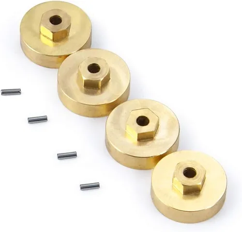 Miniatura 8 de RCLions 4 unids Heavy Duty latón rueda hexagonal adaptador 0.197 in para AXIAL SCX24 AXI90081 AXI00001 AXI00002 1:24 RC Crawler Actualizaciones