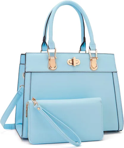 Miniatura 13 de Conjunto de bolso para mujer, bolso de mano, bolso de hombro, asa superior, bolsa de trabajo, bolsa cruzada a juego, 2 piezas