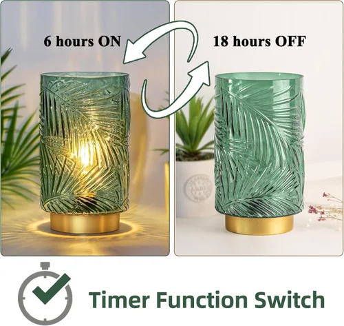 Miniatura 7 de Lámpara de mesa con pilas, lámparas inalámbricas para decoración del hogar, luz nocturna a pilas con bombilla LED con temporizador, luces