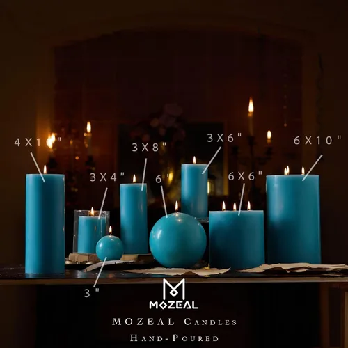Miniatura 3 de MOZEAL Vela Grande Sin Fragancia Vertida a Mano de 3" x 8", Juego de 2 Velas Pilares Rústicas Sin Humo, Combustión Lenta, Sin Goteo, Aproximadamente