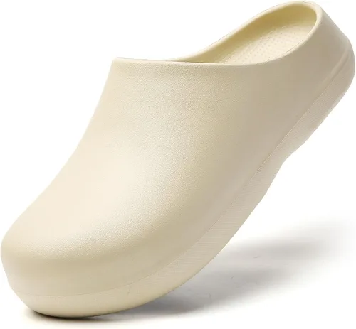 Miniatura 7 de SECHRITE Zapatos de trabajo antideslizantes para mujeres y hombres – Zuecos impermeables de chef de enfermería para jardín, zapatos profesionales
