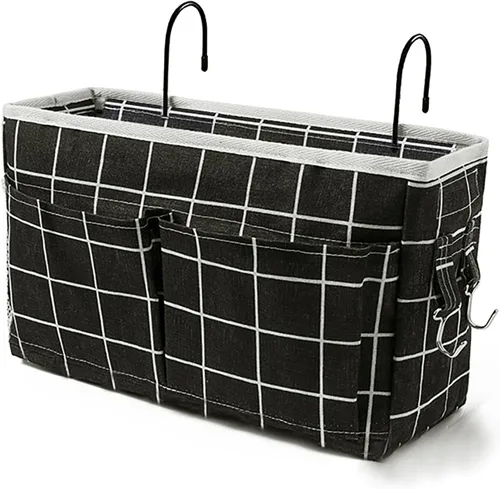Miniatura 17 de Organizador de Mesita de Noche/Bolsa de Almacenamiento Colgante de Mesita de Noche Organizador Multifuncional para Literas Camas de Hospital Rieles
