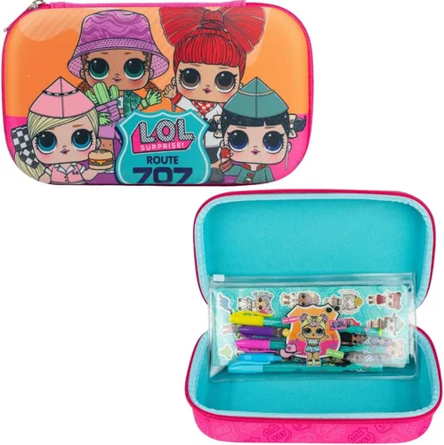 Innovative Designs Set de estuches para lápices LOL Surprise Dolls con pegatinas LOL y bolígrafos de gel para niñas, moldeado con cierre de L.O.L