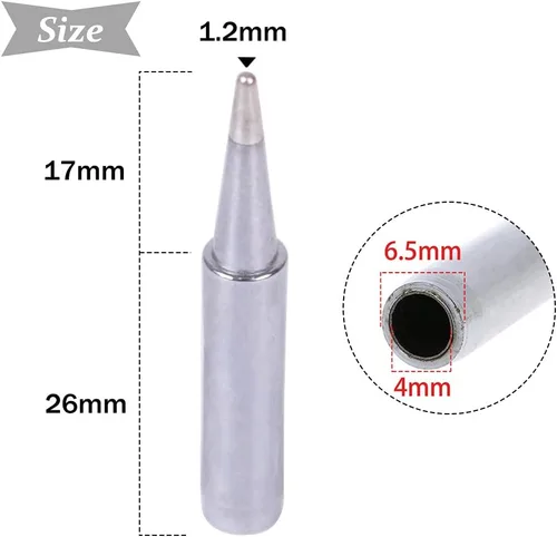 Miniatura 2 de 10 puntas de repuesto para soldador de 2,952.8 ft sin plomo, punta de soldadura de hierro para radio Hakko, TENMA, ATTEN, QUICK, Aoyue, Yihua