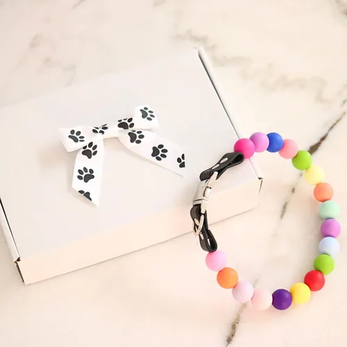 Miniatura 4 de Collar para mascotas para perros pequeños, medianos y grandes, collar de silicona con cuentas hecho a mano, collar de perlas bonitas y brillantes