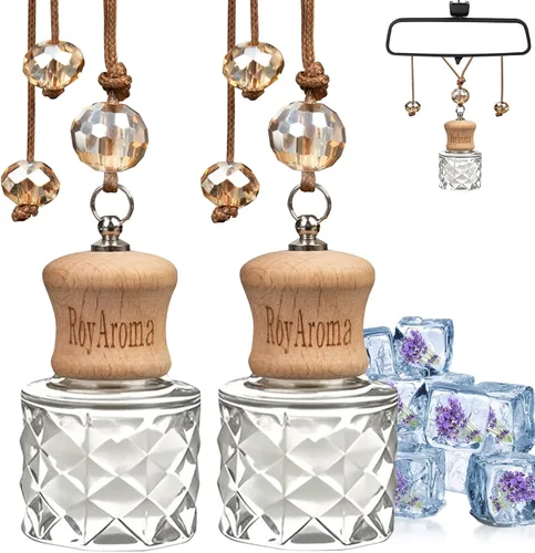 Miniatura 10 de RoyAroma Difusor ambientador ecológico para automóvil, difusor colgante para automóvil, paquete de 2, perfume de aceite esencial natural