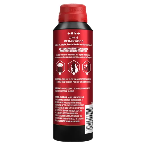Miniatura 14 de Old Spice Spray corporal sin aluminio para hombres, protección contra olores 24/7, fragancia y frescura duraderas 24/7, aroma de calidad de colonia