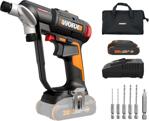 Miniatura 12 de WORX Taladro Atornillador Inalámbrico, 20V 445 in·lb Taladro Atornillador Eléctrico sin Escobillas, Perforación y Atornillado Potente, Diseño 2