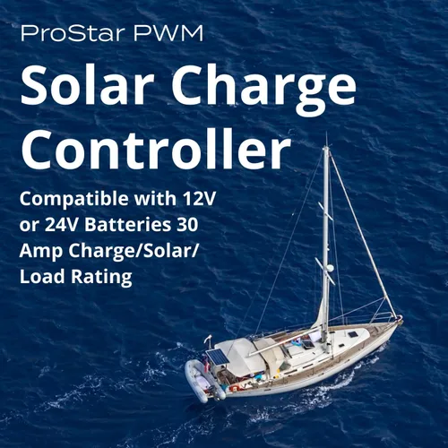 Morningstar Prostar 30A PWM Controlador de carga solar (PS-30) – Regulador de panel solar inteligente, compatible con baterías de litio LA/12V/24V,