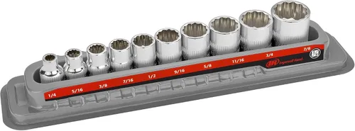 Miniatura 13 de Ingersoll Rand - Juego de llaves de vaso SAE poco profundas de 11 piezas de 1/4 de pulgada, 6 puntos, tamaño: 5/32–9/16 pulgadas, acero al cromo