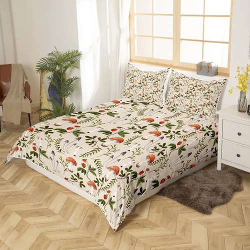 Miniatura 2 de Funda de edredón de hongos salvajes, acuarela, decoración de plantas naturales para exteriores, juegos de ropa de cama para niños, adolescentes