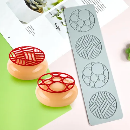 Miniatura 5 de TUKE Moldes de silicona para hornear, anillos geométricos rectangulares, moldes huecos 3D para fondant, moldes de chocolate, moldes de arcilla