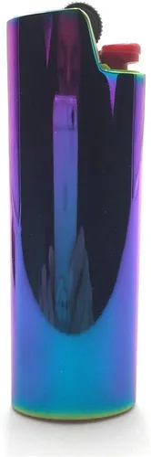 Funda de encendedor de metal Lucklybestseller de color arcoíris para encendedor BIC de tamaño completo tipo J6