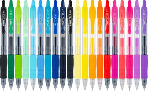 Miniatura 6 de Pilot - Bolígrafos con tinta en gel G2 de alta calidad, punta fina 0.7 mm, colores surtidos, 20
