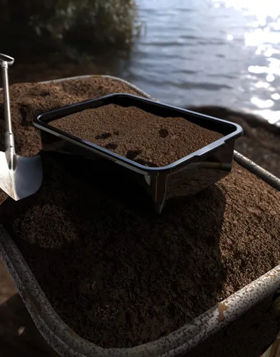 Miniatura 7 de Caja de 5 tinas de autobús comercial/bolsa de transporte, plástico negro con asas, lavabo 8 litros
