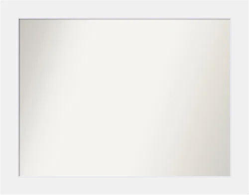 Amanti Art Espejo de baño blanco para sobre el fregadero, 29 x 37 pulgadas, espejo rectangular blanco Corvino hecho a medida, marco de madera