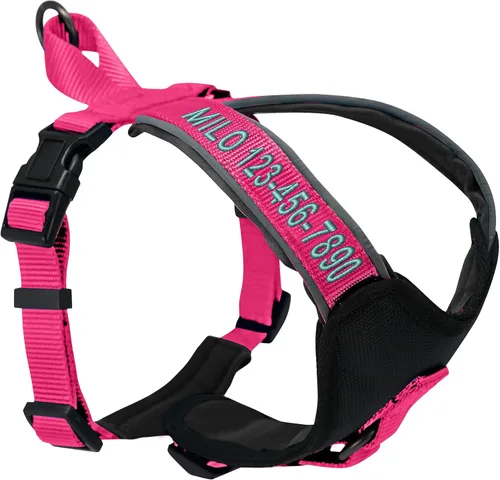 Miniatura 15 de Arnés para perro Pawtitas para entrenamiento de suave, ajustable, reflectante, acolchado para cachorros, Azul