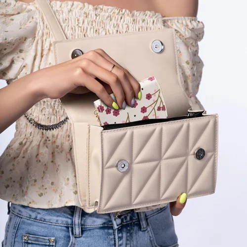 Miniatura 4 de LJCZKA Tarjetero de crédito para mujeres y niñas, con diseño de flores cortas, con cremallera y llavero, organizador de monedero pequeño, Ciruela