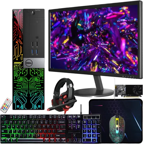 Dell Computadora OptiPlex 3060 SFF RGB, Intel Core i5-8500, RX 550 4GB GDDR5, 16GB RAM, 512GB NVMe, 1TB HDD, monitor HDMI de 22 pulgadas,