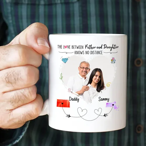 Miniatura 5 de Taza de café blanca con texto en inglés «Choose States Names», 11 tazas de 15 onzas con texto en inglés «The Love Between Father And Daughter Knows