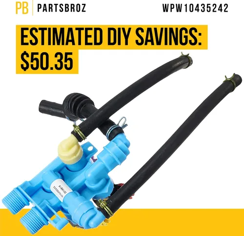 Miniatura 4 de PartsBroz WPW10435242 - Conjunto de válvula de entrada de agua, compatible con lavadora Whirlpool Maytag, reemplaza AP6021375 W10435242 2311853