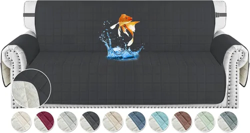Miniatura 10 de MAXIJIN Fundas impermeables para sofá de 3 cojines, aptas para mascotas, fundas acolchadas para sofá de 69 pulgadas, lavables, protector de sofá