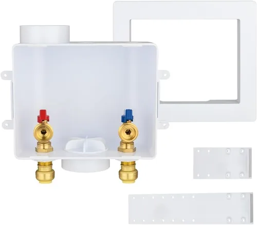 Miniatura 12 de EFIELD Caja de salida universal para lavadora (lavandería) con drenaje central, conexión MIP de soldadura de 1/2 pulgada con arrestador de golpe