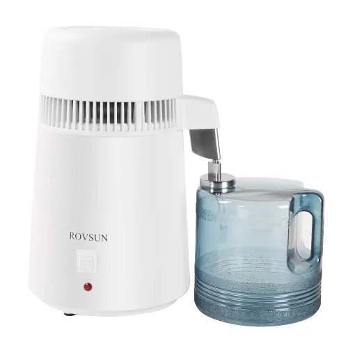 ROVSUN【Actualizado】Destilador de agua de 1.1 galones/4L con material ignífugo, recipiente sin BPA e interior de acero inoxidable para el hogar,