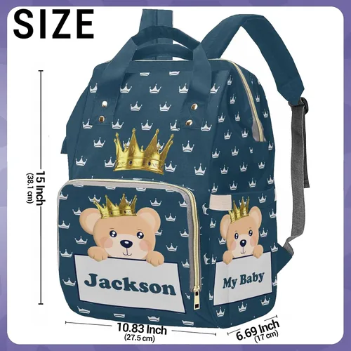 Miniatura 4 de Mochila personalizada Newcos para pañales de bebé con nombre, mochila de maternidad con gran capacidad para mujeres 0303-5