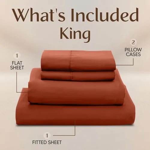 Miniatura 3 de Juego de sábanas King de Utopia Bedding – 4 piezas de sábanas para cama tamaño King, microfibra suave y transpirable, incluye 1 sábana bajera, 1