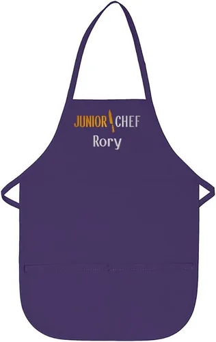 Miniatura 15 de Delantal personalizado bordado Junior Chef Kids Delantal Juego de blanco.