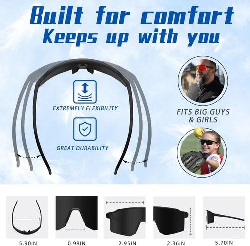Miniatura 4 de Gafas de sol polarizadas para hombres y mujeres, protección UV400, gafas de sol deportivas, gafas de béisbol para pesca MTB