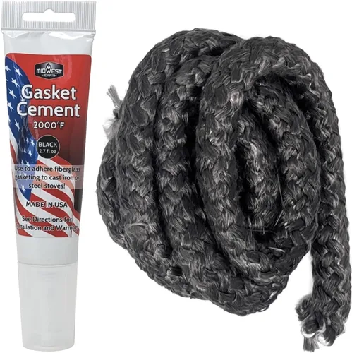 Miniatura 7 de Midwest Hearth, repuesto de junta de grafito impregnado de fibra de vidrio para estufas de leña.