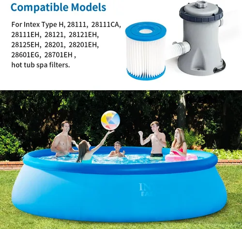 Miniatura 4 de WuYan Filtros de repuesto para bañera de hidromasaje Intex, filtro de bomba de piscina 28601/28602 para Intex tipo H 29007E Set cartucho de filtro