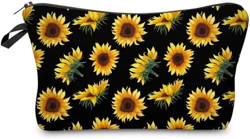 Miniatura 17 de Deanfun - Bolsa de maquillaje impermeable con diseño de mandala y flores, impermeable, espaciosa, cosmetiquera, bolsa de viaje ideal como regalo